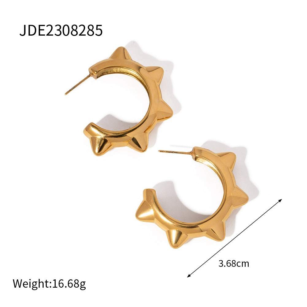 1 Pair Ig Style Simple Style Classic Style Solid Color Plating Stainless Steel 18k Gold Plated Ear Studs