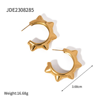 1 Pair Ig Style Simple Style Classic Style Solid Color Plating Stainless Steel 18k Gold Plated Ear Studs