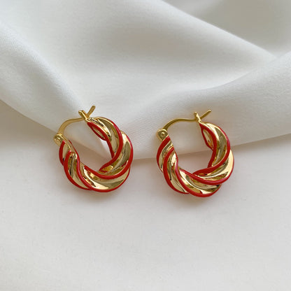 1 Pair Retro Roman Style Geometric Plating Copper Earrings