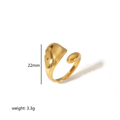 Retro Roman Style Palm Stainless Steel Plating 18k Gold Plated Open Rings