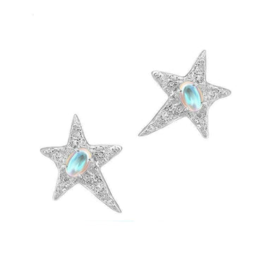 Basic Star Sterling Silver Inlay Zircon Earrings Necklace