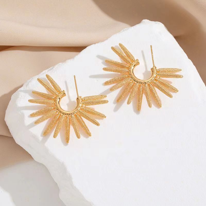 1 Pair Simple Style Solid Color Plating Copper 24k Gold Plated Ear Studs