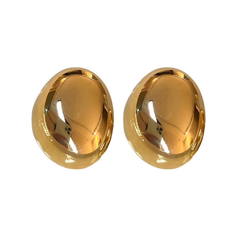 1 Pair Simple Style Solid Color Plating Copper 24k Gold Plated Ear Studs