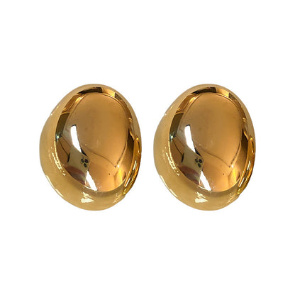 1 Pair Simple Style Solid Color Plating Copper 24k Gold Plated Ear Studs