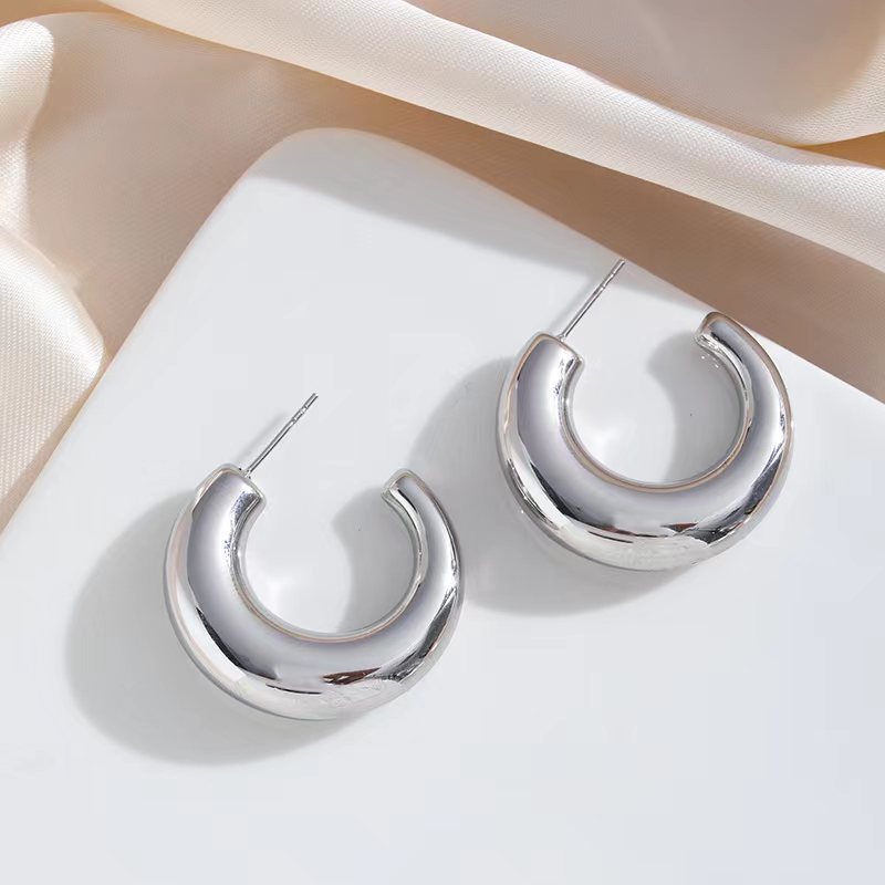 1 Pair Simple Style Solid Color Plating Stainless Steel 18k Gold Plated Ear Studs