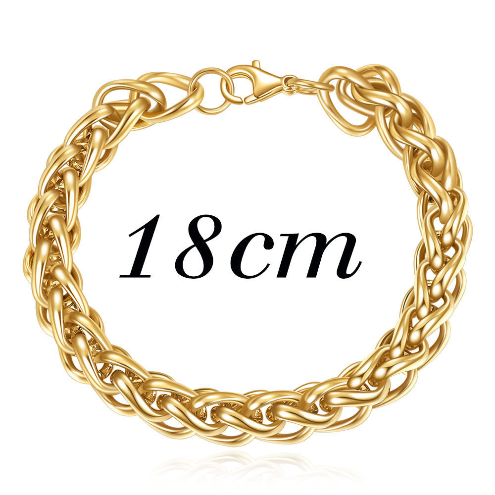 Wholesale Simple Style Solid Color Titanium Steel Plating Gold Plated Bracelets