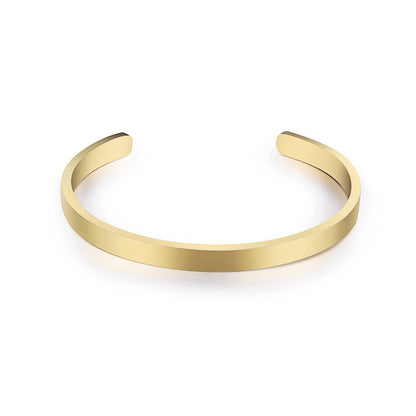 Wholesale Simple Style Solid Color Titanium Steel Plating Gold Plated Bangle