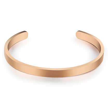 Wholesale Simple Style Solid Color Titanium Steel Plating Gold Plated Bangle