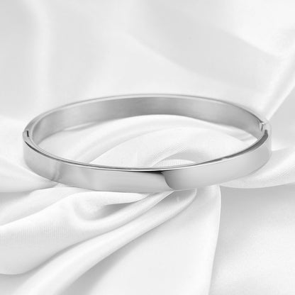 Simple Style Solid Color Stainless Steel Polishing Bangle