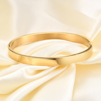 Simple Style Solid Color Stainless Steel Polishing Bangle