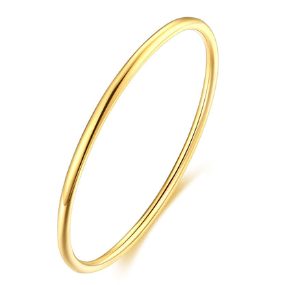 Wholesale Simple Style Solid Color Stainless Steel Plating Gold Plated Bangle