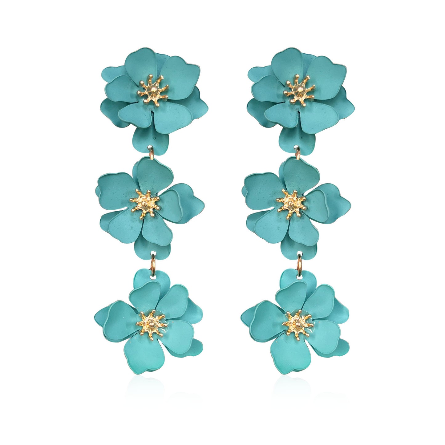 1 Pair Elegant Bohemian Simple Style Flower Plating Alloy Drop Earrings