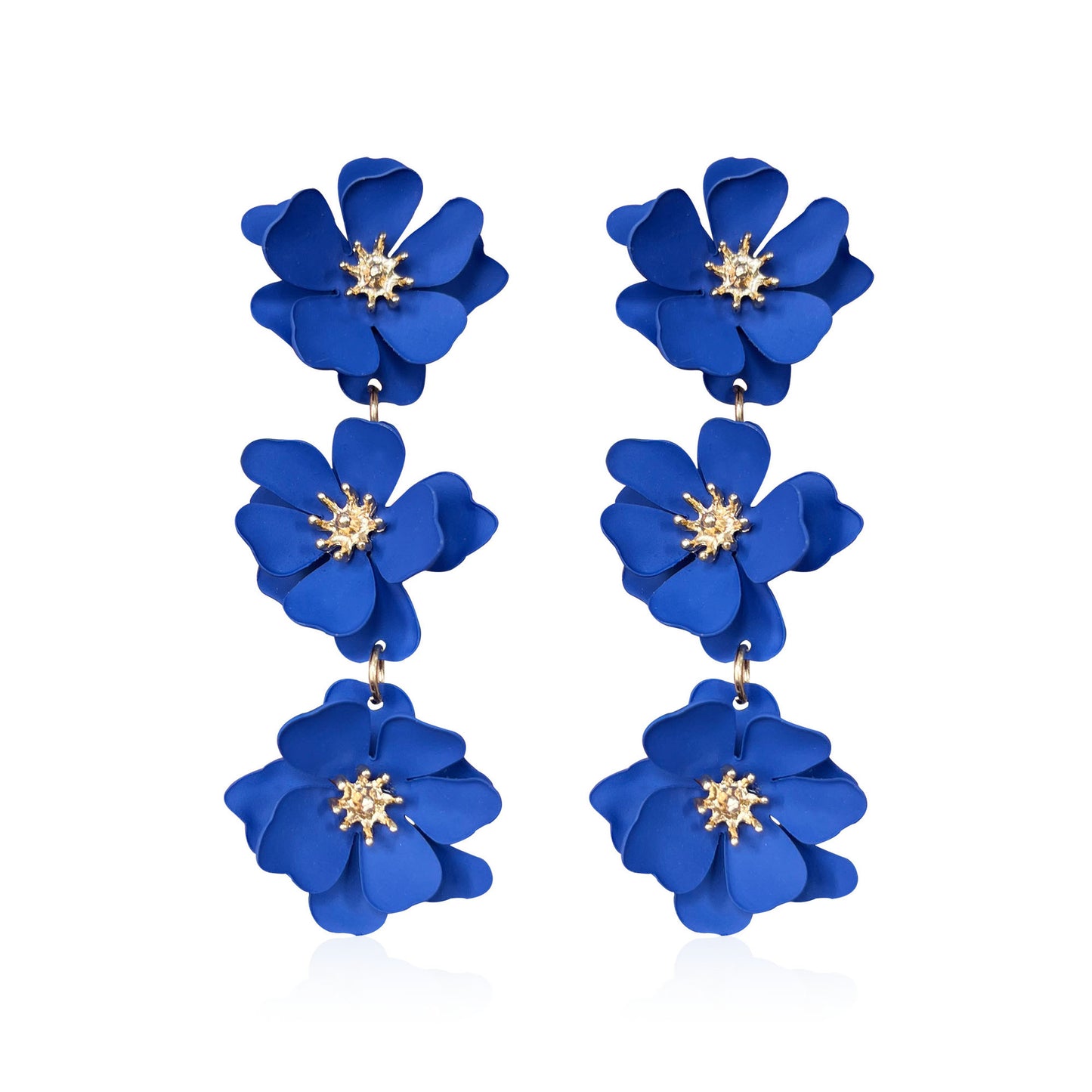 1 Pair Elegant Bohemian Simple Style Flower Plating Alloy Drop Earrings