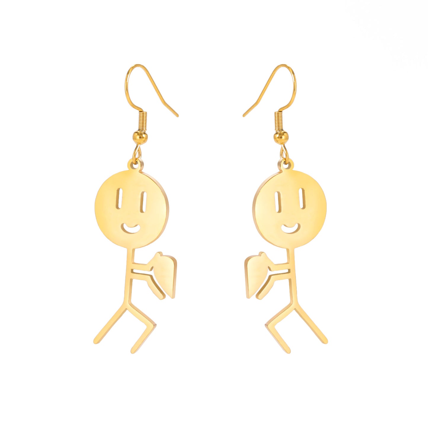 1 Pair Funny Cartoon Plating Stainless Steel Drop Earrings