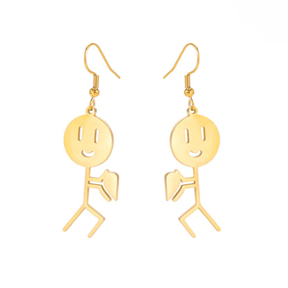 1 Pair Funny Cartoon Plating Stainless Steel Drop Earrings