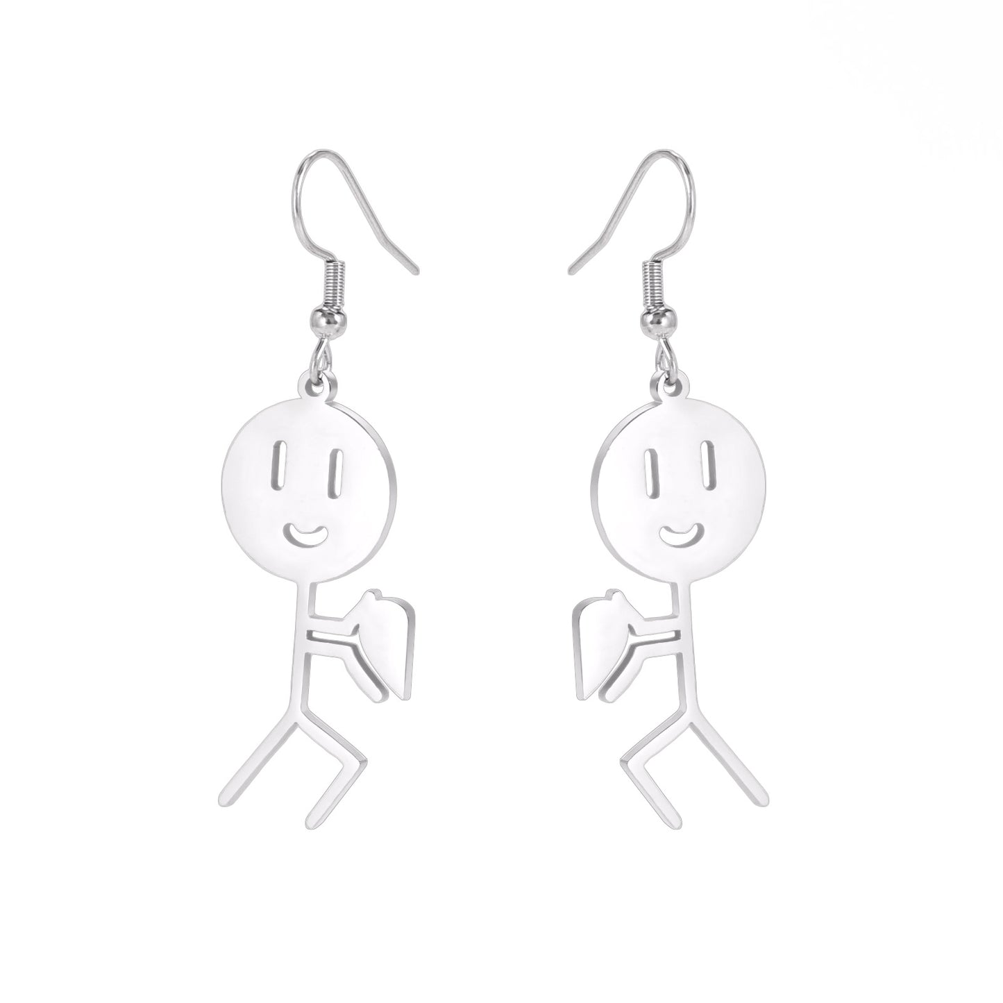 1 Pair Funny Cartoon Plating Stainless Steel Drop Earrings