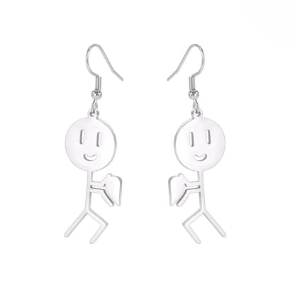 1 Pair Funny Cartoon Plating Stainless Steel Drop Earrings