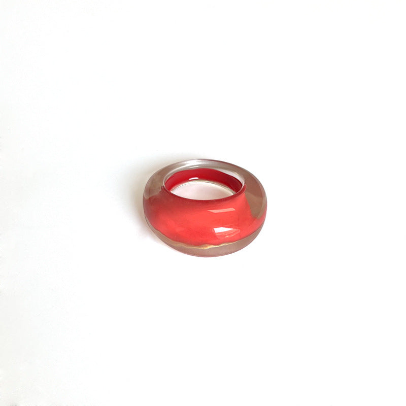 Classic Style Solid Color Resin Enamel Women's Rings Bracelets