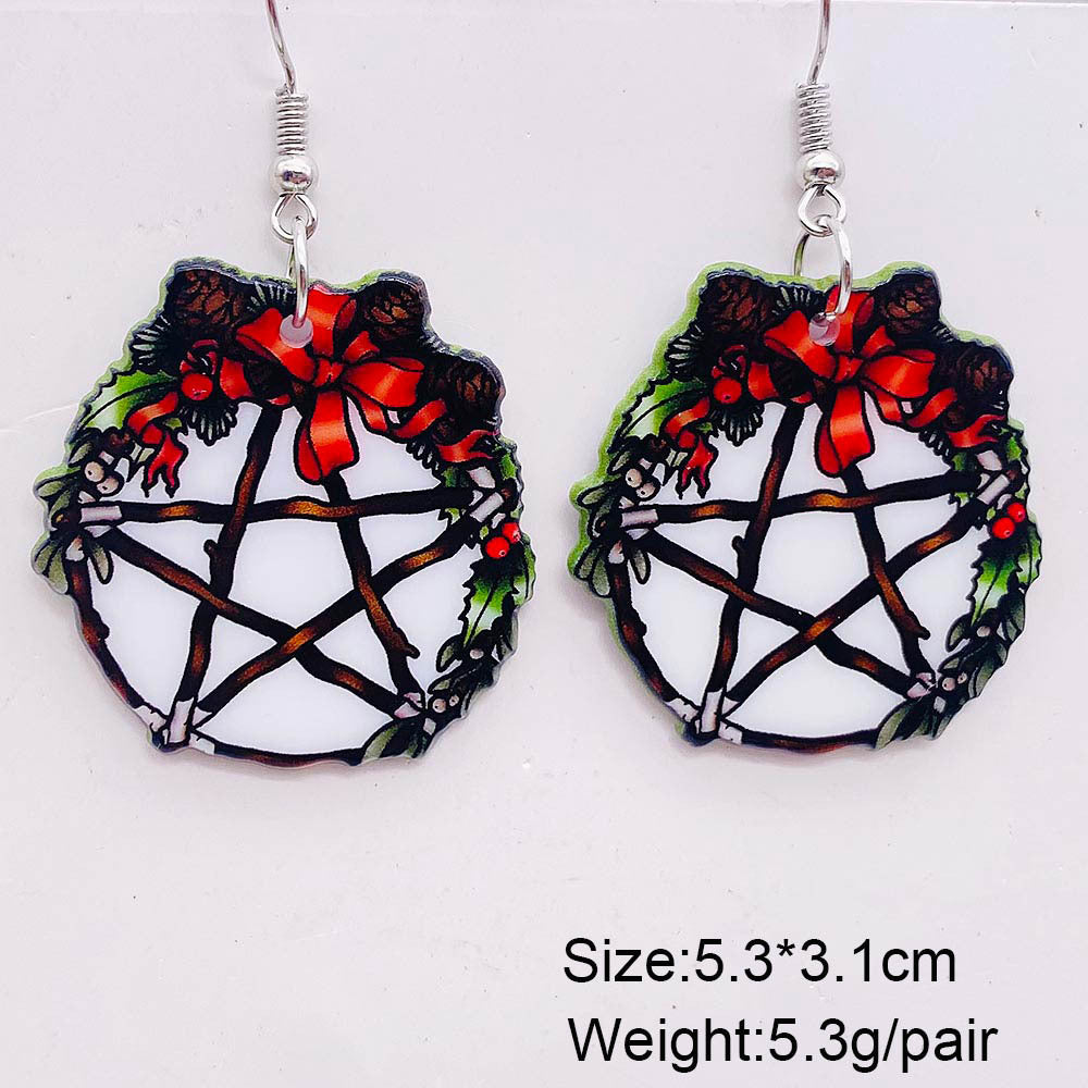 1 Pair Streetwear Geometric Christmas Hat Water Droplets Arylic Drop Earrings