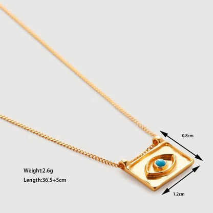 Ig Style Simple Style Devil's Eye Solid Color Sterling Silver Plating Inlay Artificial Gemstones 18k Gold Plated Necklace