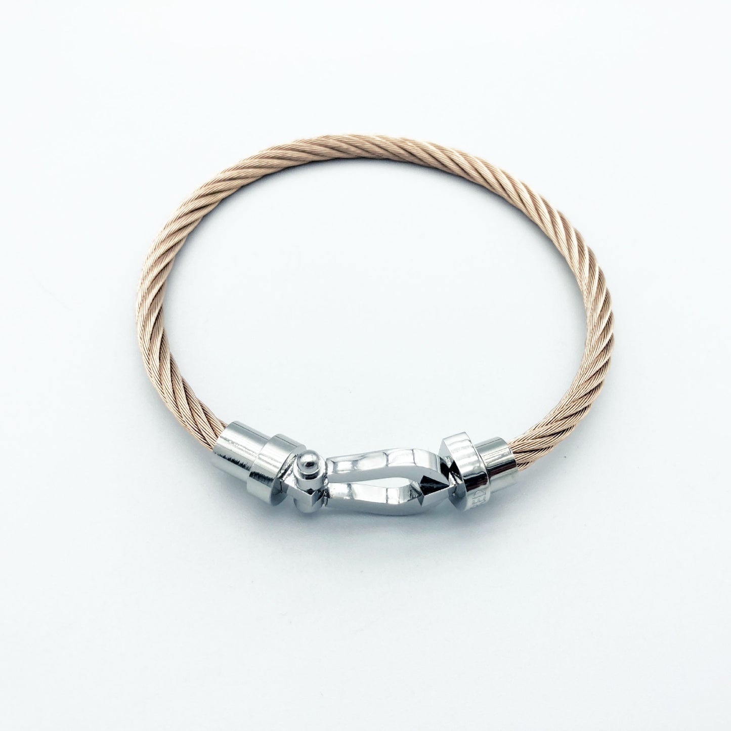 Exaggerated Horseshoe Titanium Steel Polishing Bangle