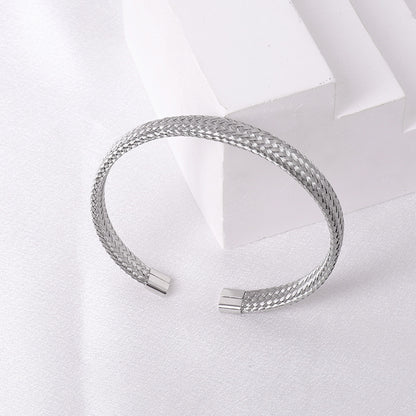 Casual Simple Style Solid Color Stainless Steel Plating Bangle