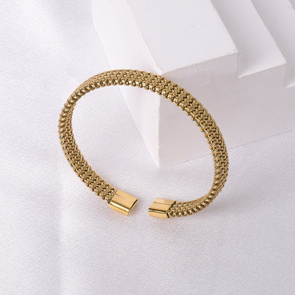 Casual Simple Style Solid Color Stainless Steel Plating Bangle