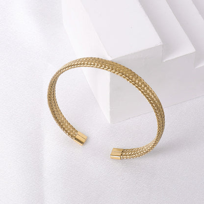 Casual Simple Style Solid Color Stainless Steel Plating Bangle