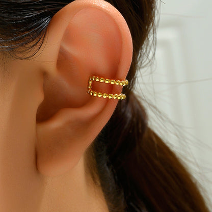 1 Pair Punk Cool Style C Shape Solid Color Plating Copper 18k Gold Plated Ear Cuffs