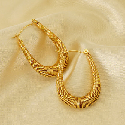 1 Pair Elegant Basic Geometric Plating Stainless Steel 18k Gold Plated Earrings