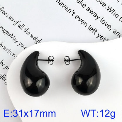 1 Pair Basic Water Droplets Plating Titanium Steel Ear Studs