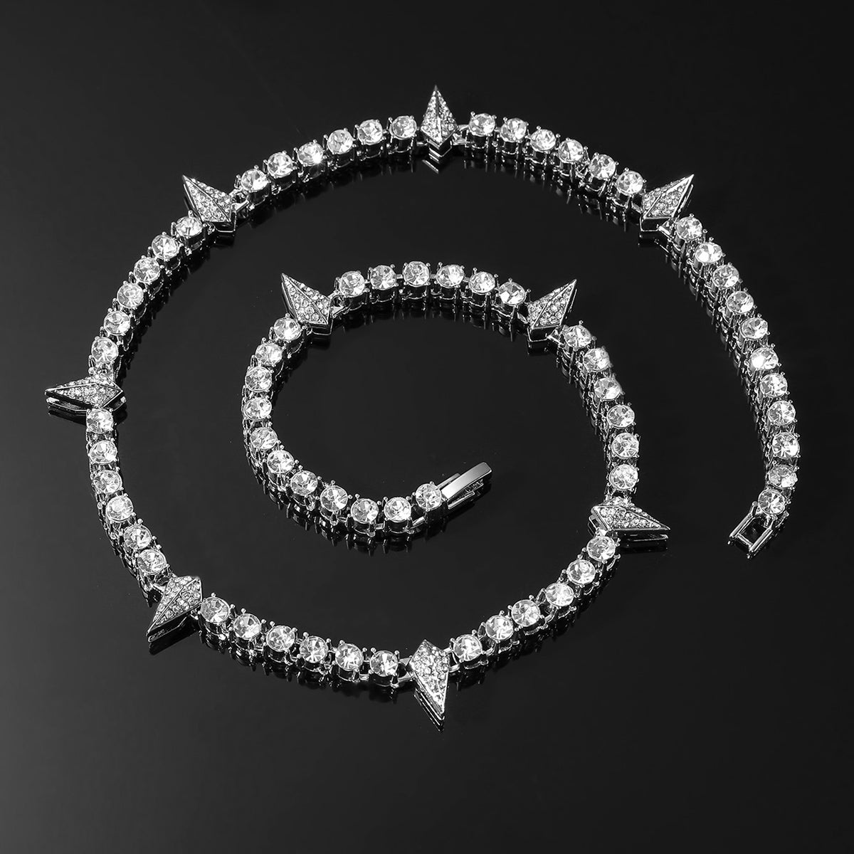Classic Style Geometric Alloy Inlay Rhinestones Men's Bracelets Necklace