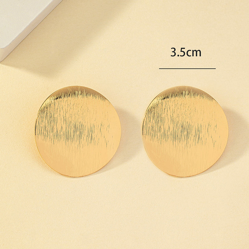 1 Pair Exaggerated Simple Style Solid Color Plating Alloy 14k Gold Plated Ear Studs