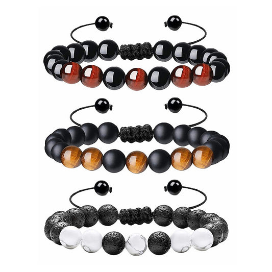 Classic Style Round Natural Stone Beaded Bracelets