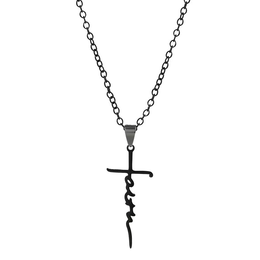 Hip-hop Cross Stainless Steel Plating 18k Gold Plated Pendant Necklace