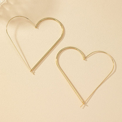 1 Pair Simple Style Commute Heart Shape Plating Alloy Gold Plated Earrings