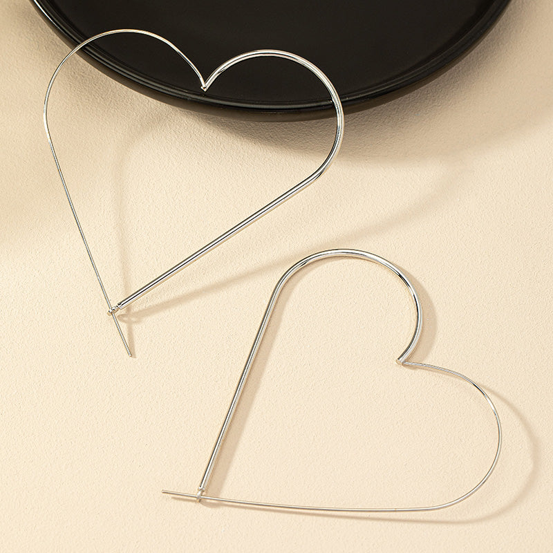 1 Pair Simple Style Commute Heart Shape Plating Alloy Gold Plated Earrings