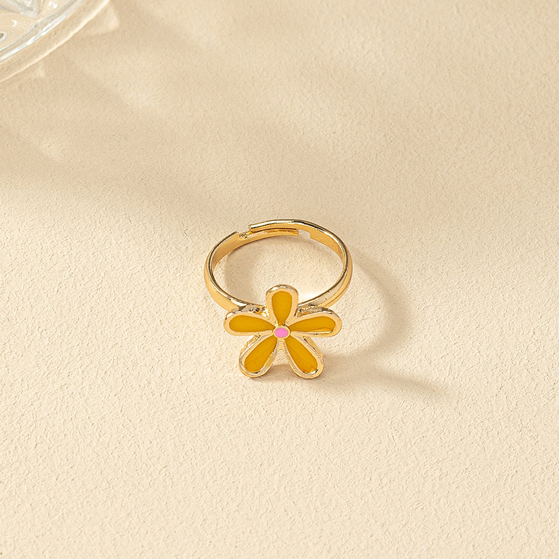 Retro Simple Style Flower Gold Plated Alloy Wholesale Rings