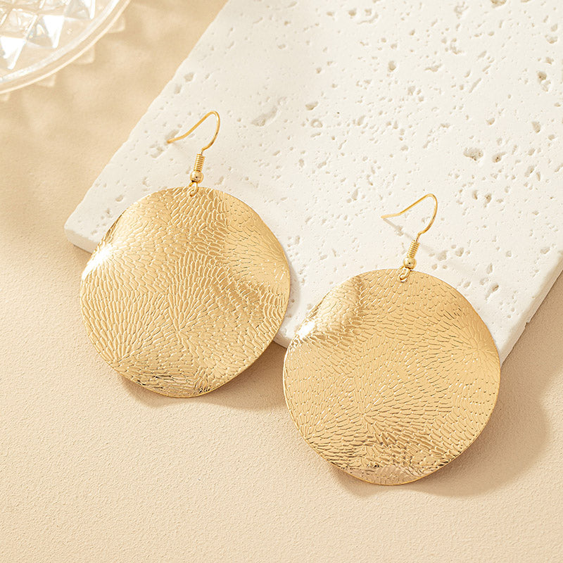 1 Pair Exaggerated Punk Round Plating Alloy Gold Plated Drop Earrings