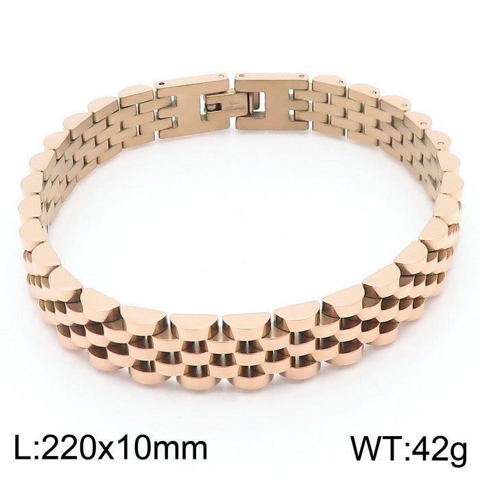 Wholesale Business Simple Style Waves Titanium Steel Plating Gold Plated Silver Plated Bracelets