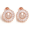 Small 26 Letter Sweet Female Zircon Electroplated Copper Earrings