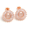 Small 26 Letter Sweet Female Zircon Electroplated Copper Earrings