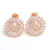 Small 26 Letter Sweet Female Zircon Electroplated Copper Earrings