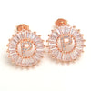 Small 26 Letter Sweet Female Zircon Electroplated Copper Earrings