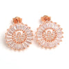 Small 26 Letter Sweet Female Zircon Electroplated Copper Earrings