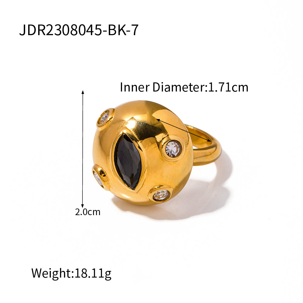 Simple Style Classic Style Color Block Stainless Steel Plating 18k Gold Plated Rings