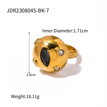 Simple Style Classic Style Color Block Stainless Steel Plating 18k Gold Plated Rings