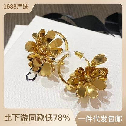 Fashion Flower Copper Earrings Plating Copper Earrings