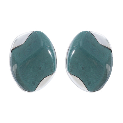 Wholesale Jewelry Modern Style Sweet Simple Style Geometric Alloy Resin Ear Studs