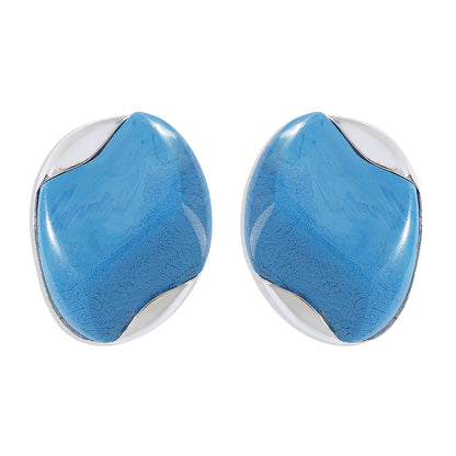 Wholesale Jewelry Modern Style Sweet Simple Style Geometric Alloy Resin Ear Studs